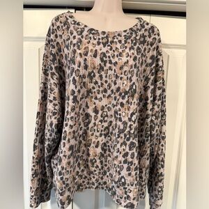 Lola & Grace animal print cheetah sweater 3X